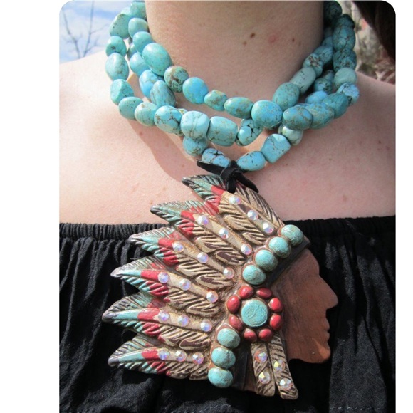 Sookie Sookie Signed Big Chief Necklace & Pendant - Picture 4 of 13